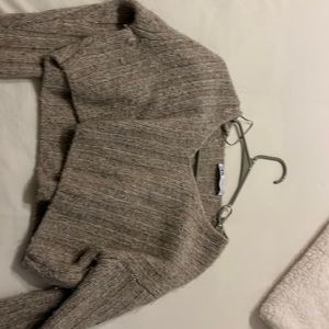 Zara cropped cream sweater